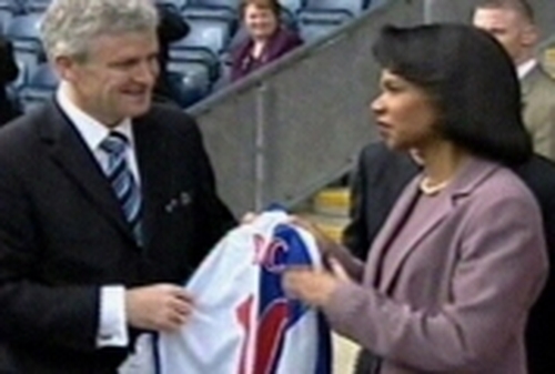 Mark Hughes &amp; Condoleezza Rice - Ewood Park
