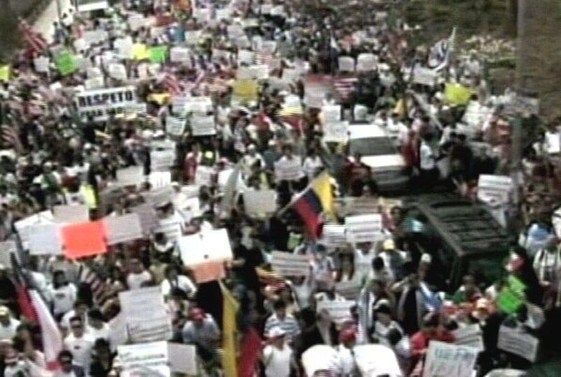 2006 Immigration March - Millions marched for immigration rights last year