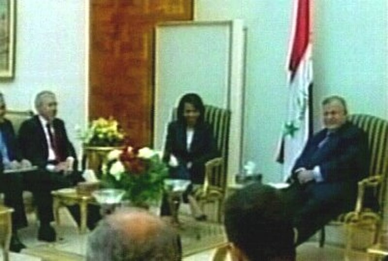 Jack Straw &amp; Condoleezza Rice - With Ibrahim al-Jaafari