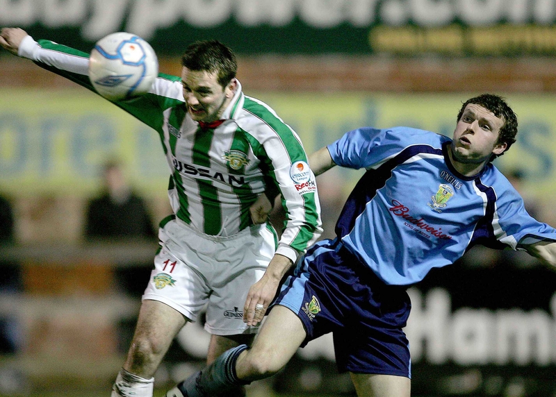 Conan Byrne of UCD in action against Cork City