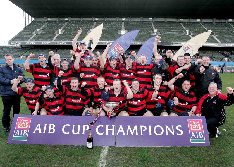 Rainey Old Boys celebrate their victory in the inaugural AIB Junior Cup
