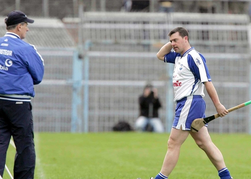 Paul Flynn makes the long walk to the line after being sent off