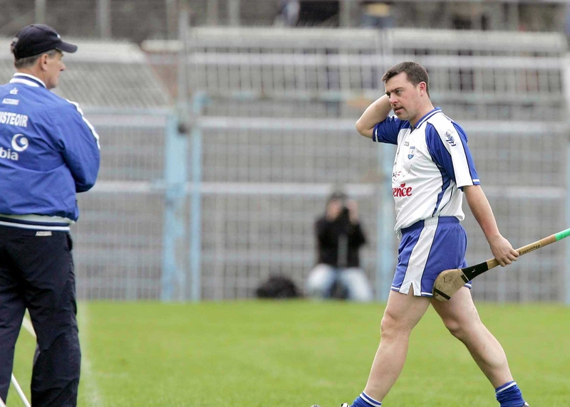 Paul Flynn makes the long walk to the line after being sent off
