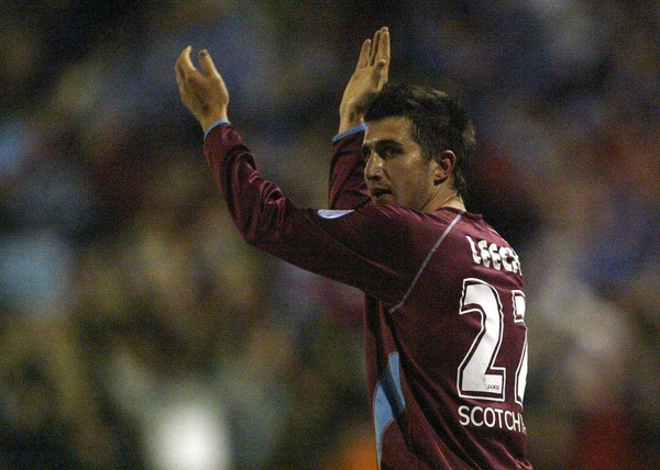 Mark Leech celebrates his goal today