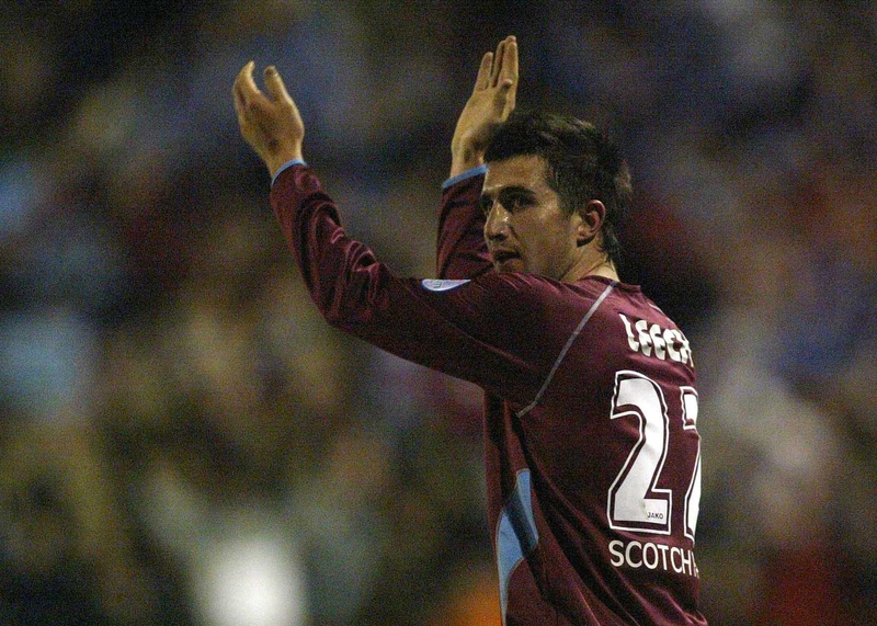 Mark Leech celebrates his goal today