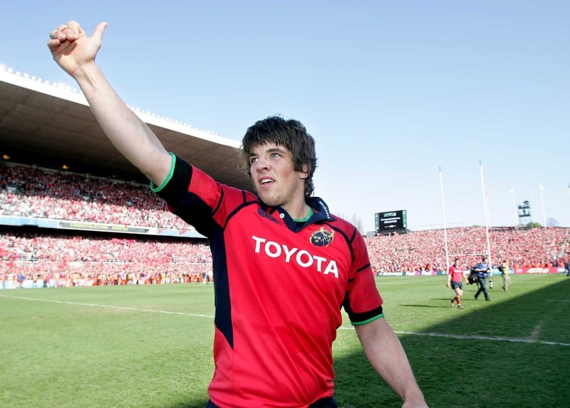 Donncha O'Callaghan hails his side's victory in front of a sea of red today