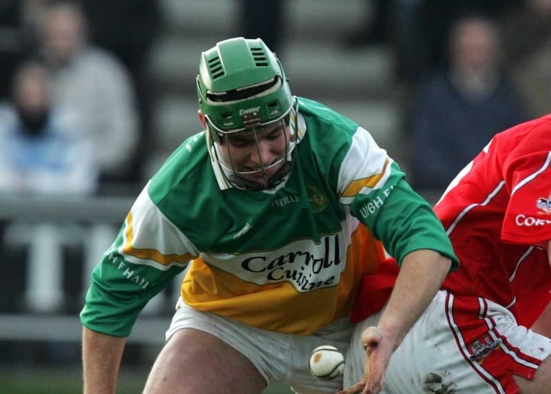 Joe bergin lines out at full-forward for Offaly against Laois this weekend