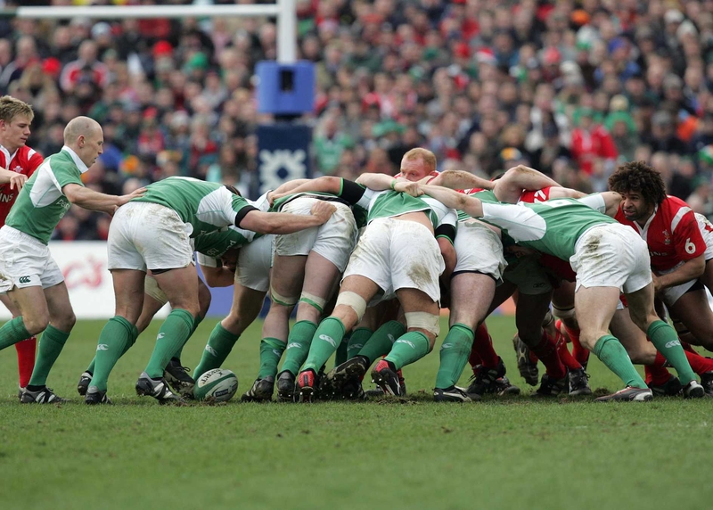The Irish rugby scrum in action