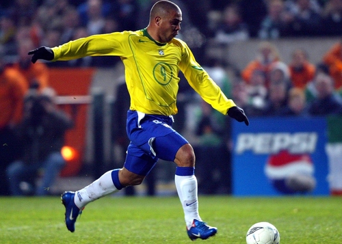 Ronaldo scored the first goal for Brazil in yesterday's win