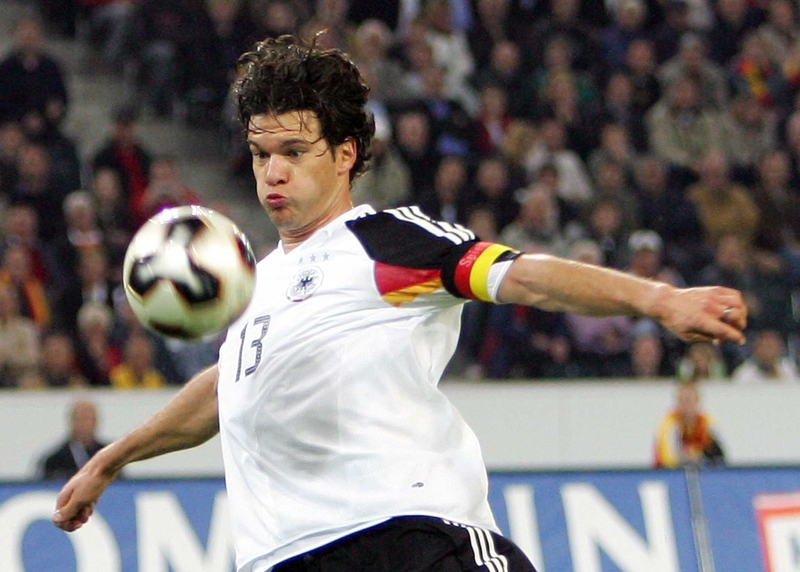 Michael Ballack returned to action after missing Germany's World Cup opener against Costa Rica through injury