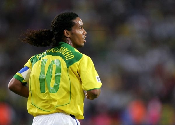 Ronaldinho is happy with the new ball at the World Cup