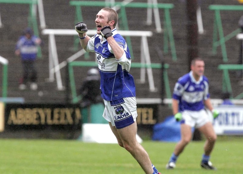 Billy Sheehan celebrates at the final whistle as Laois defeated Tyrone