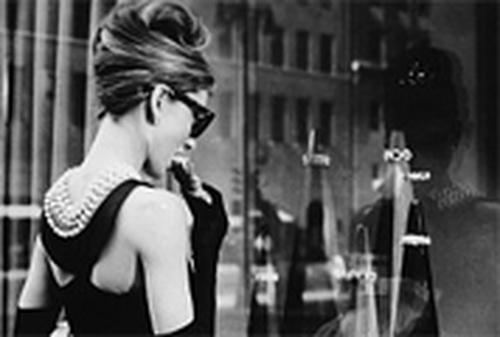 Hepburn in the opening scene of Breakfast At Tiffany's