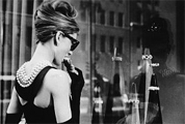 Hepburn in the opening scene of Breakfast At Tiffany's