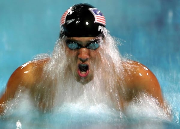 The USA's Michael Phelps broke the 200m butterfly record in Melbourne today