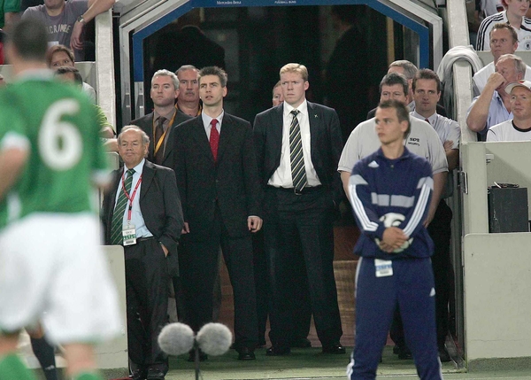 Steve Staunton was sent for the dugout during Ireland's 1-0 defeat to Germany
