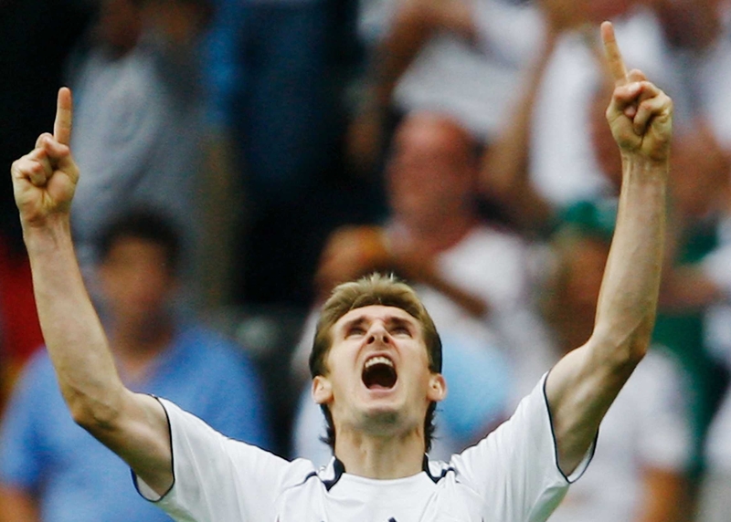 Miroslav Klose has scored ten goals in his two World Cup finals appearances