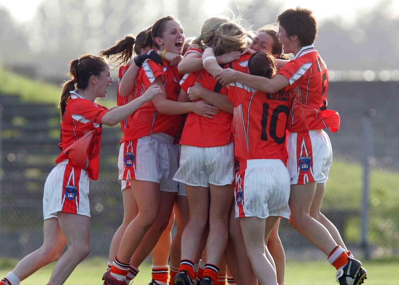The Armagh team celebrate having beaten Galway in the All-Ireland semi-final