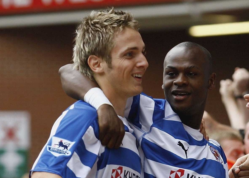 Leroy Lita, seen here congratulating Kevin Doyle earlier this season, scored two for Reading today