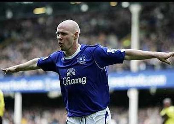 Andrew Johnson won a penalty for Everton