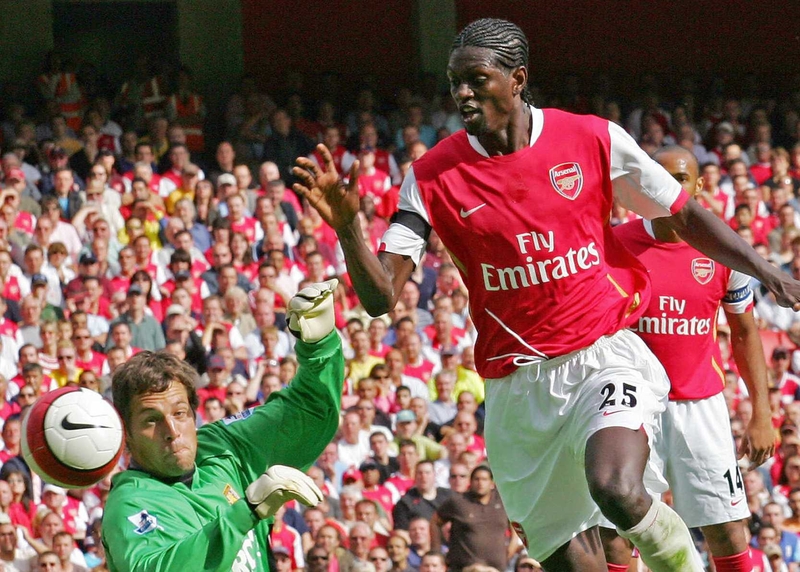 Emmanuel Adebayor was one of Arsenal's five goalscorers against Blackburn