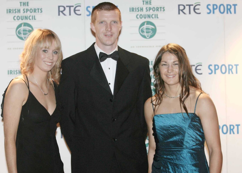 Henry Shefflin with fellow nominees Derval O'Rourke and Katie Taylor