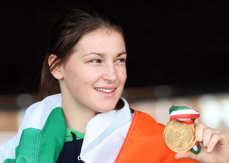 Katie Taylor received a heroine's welcome at the National Stadium last night