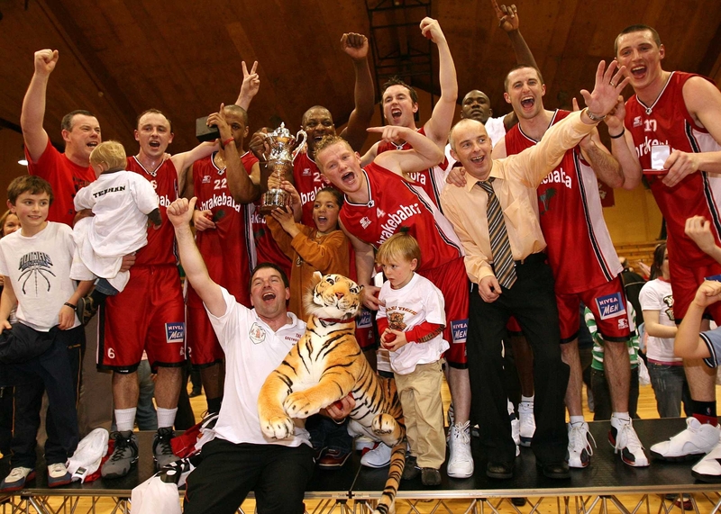 Abrakebabra Tigers celebrate their win over UCC Demons today