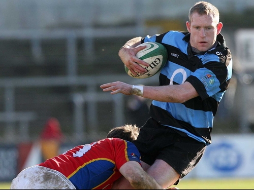 Ul Bohs took down Shannon at Thomond Park today (Martin McPhail of UL and Stephen Kelly of Shannon)