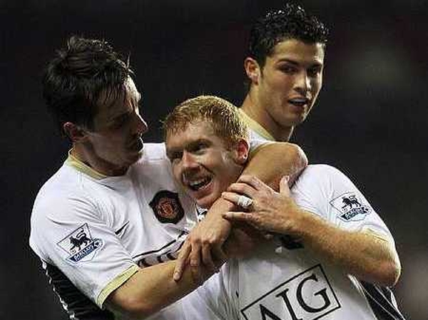 Manchester United's Paul Scholes had little cause for celebration in Rome