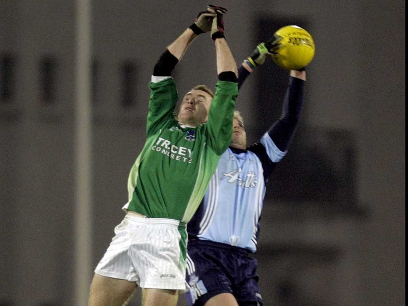 Midfielder Shane Ryan wins possession for Dublin