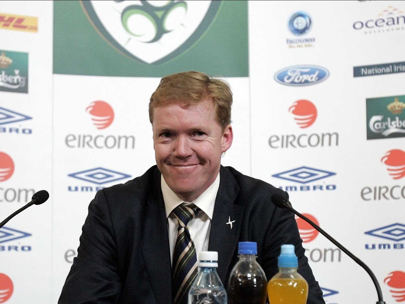 Steve Staunton speaks to the press following the win over Wales