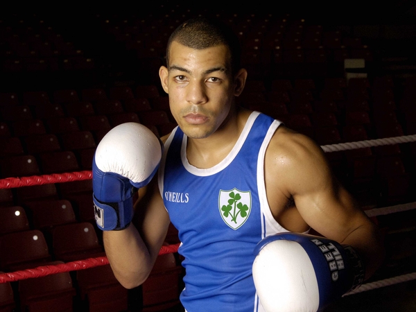 Irish middleweight Darren Sutherland is through to Sunday's final in Helsinki after stopping Poland's Robert Talarek in the third round