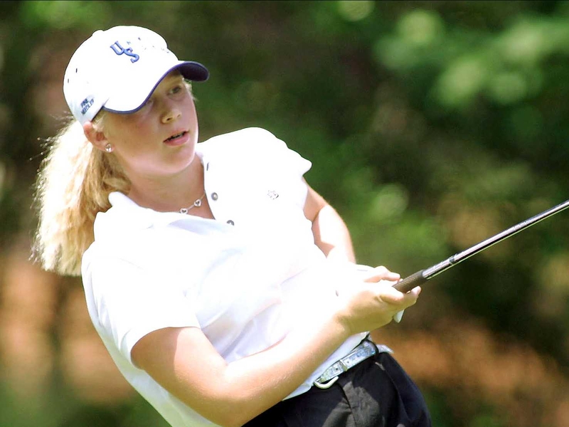 Morgan Pressel played her part in the USA's victory by beating Annika Sorenstam