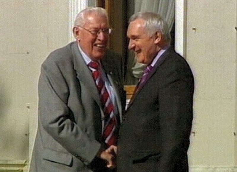Paisley and Ahern - First public handshake