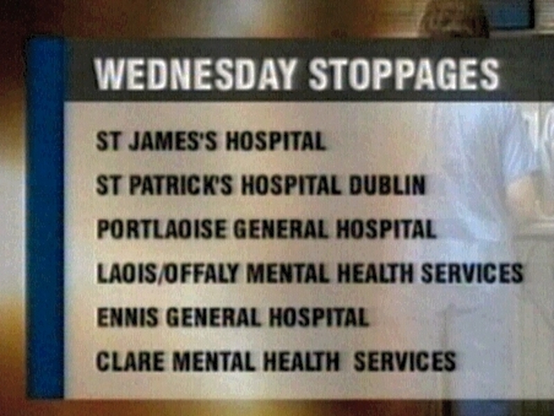 Wednesday Stoppages - Hospitals Affected
