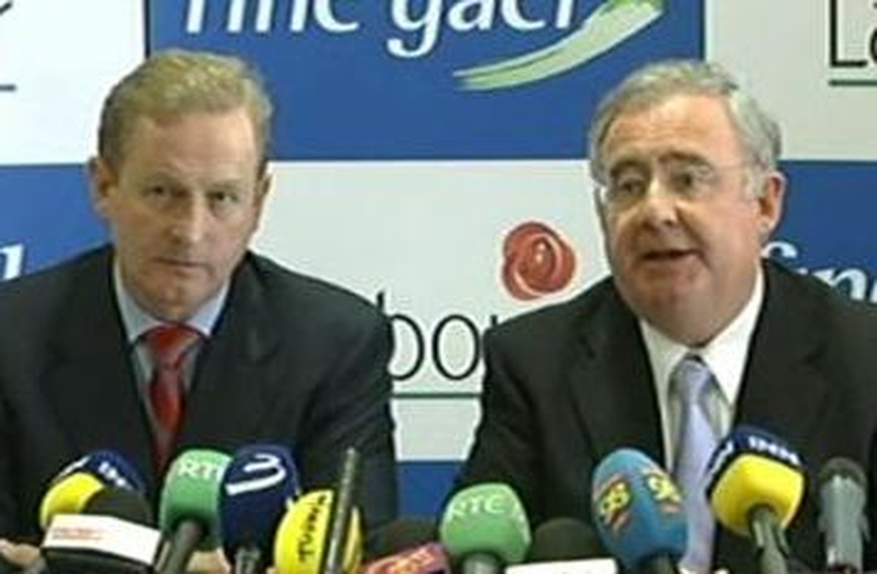 Enda Kenny & Pat Rabbitte - FG and Labour Coalition support remains steady