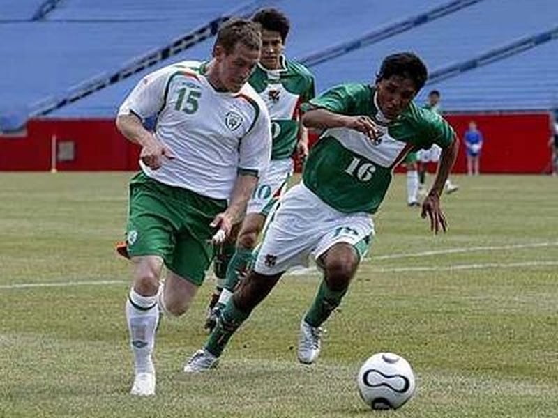 Joe Gamble in action against Bolivia in Boston