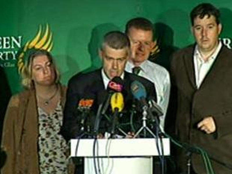 The announcement - Green Party members have voted by over 86% to go into Govt with Fianna Fáil