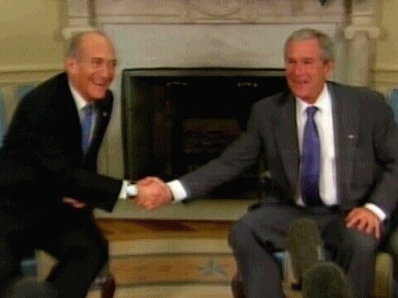 Olmert &amp; Bush - Backing for Abbas govt