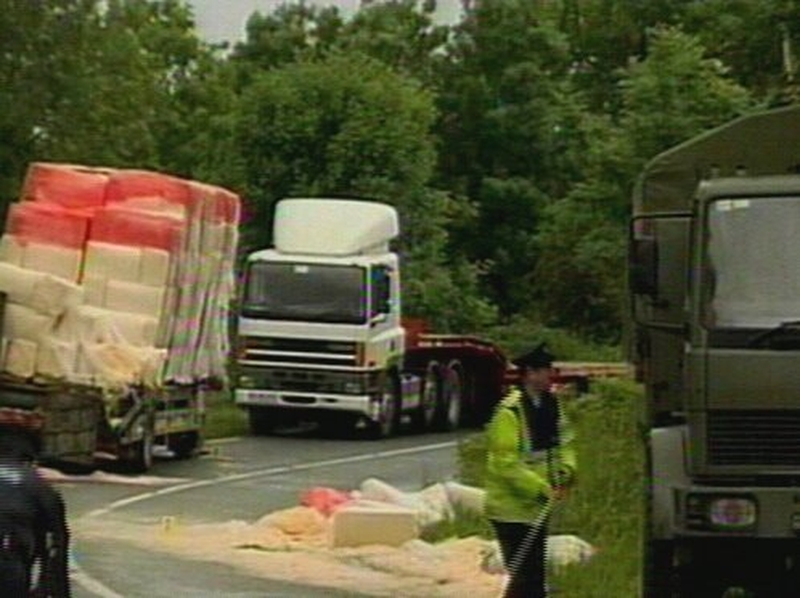 Granard - Collision between a lorry and military truck