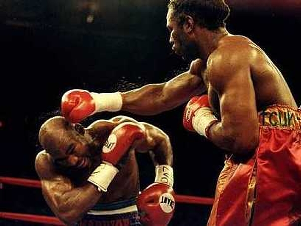 Evander Holyfield (left) does not see age as a barrier