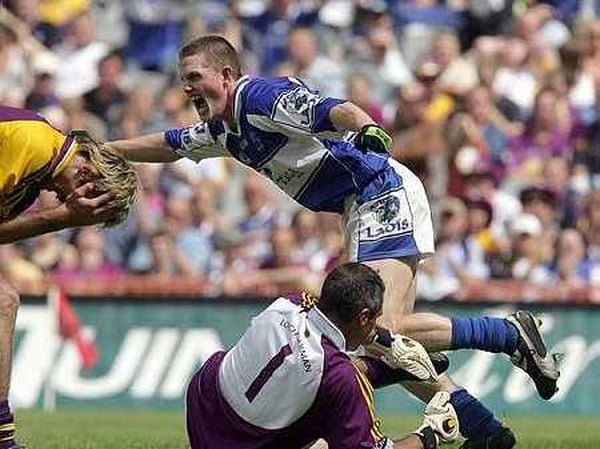 Laois star Paul Lawlor scores his goal against Wexford today