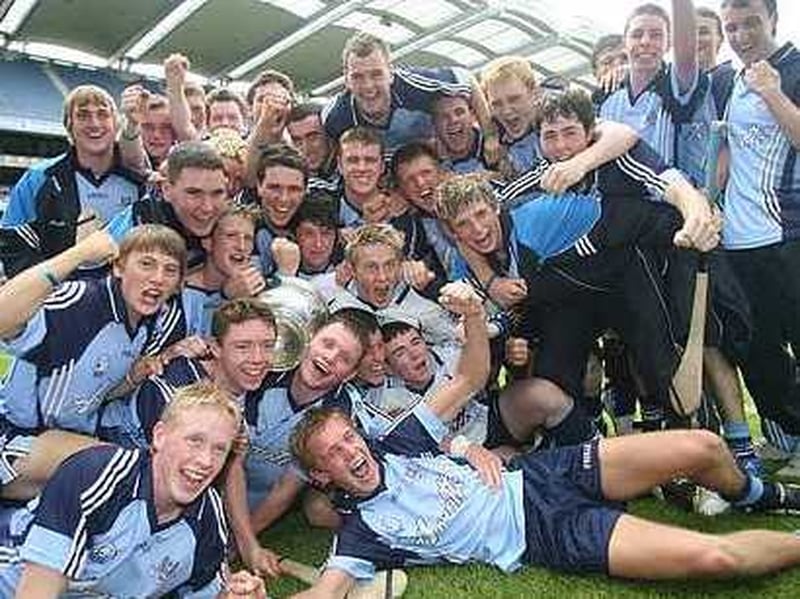 Dublin's minor hurlers celebrate a memorable win over Kilkenny