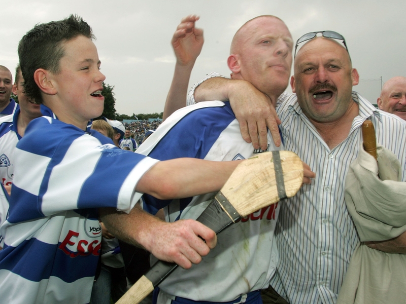 Waterford's John Mullane is mobbed by fans after the final whistle
