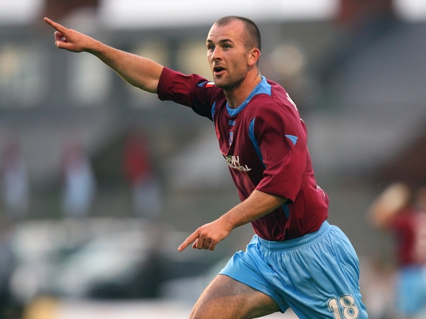 Paul Keegan celebrates his second goal