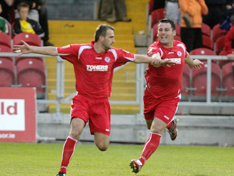 Fahrudin Kudozovic celebrates his winning goal against Cork City