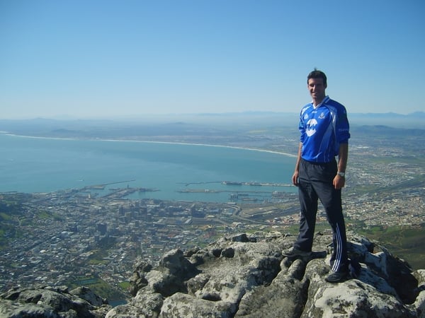 Ronan from Magheracloone, Co Monaghan, standing on top of Table Mountain overlooking Cape Town, South Africa on Friday last, 17 August.