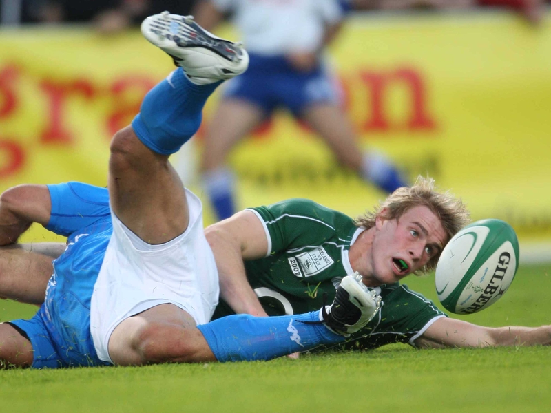 Andrew Trimble touches down for his first half try