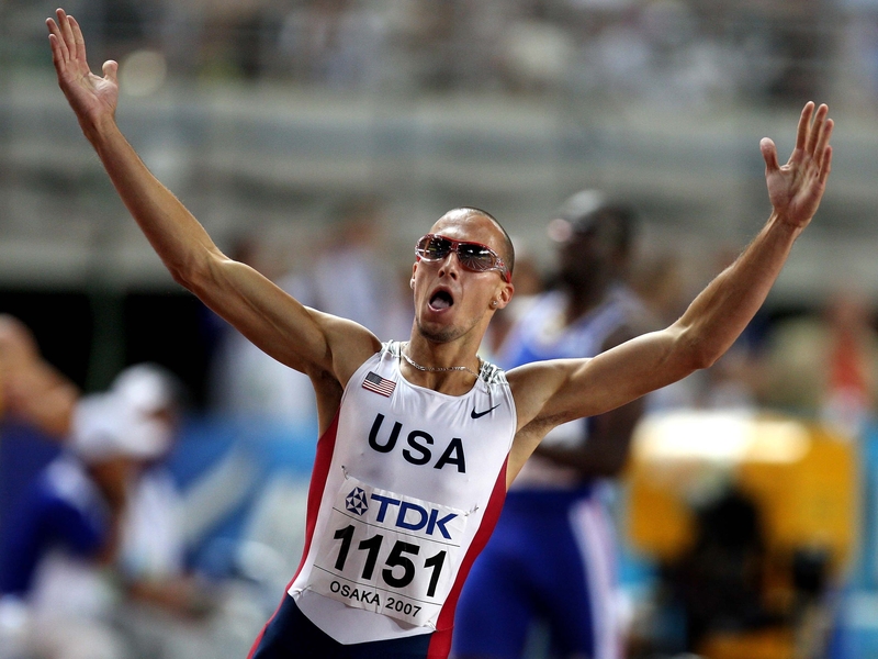 Jeremy Wariner posted the third quickest 400m time ever on his way to victory in Osaka